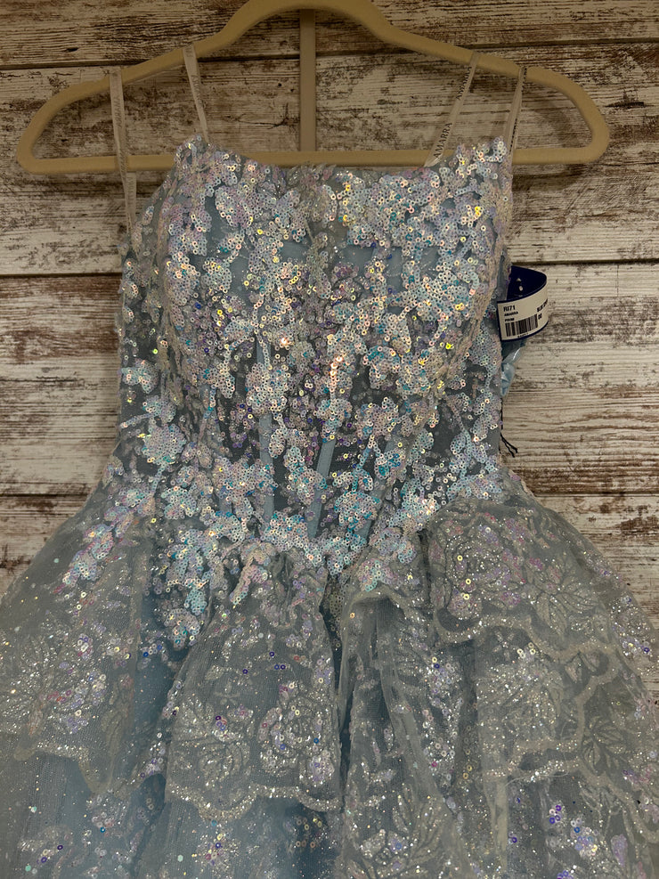 BLUE SPARKLY LAYERED A LINE