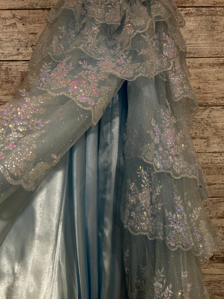 BLUE SPARKLY LAYERED A LINE