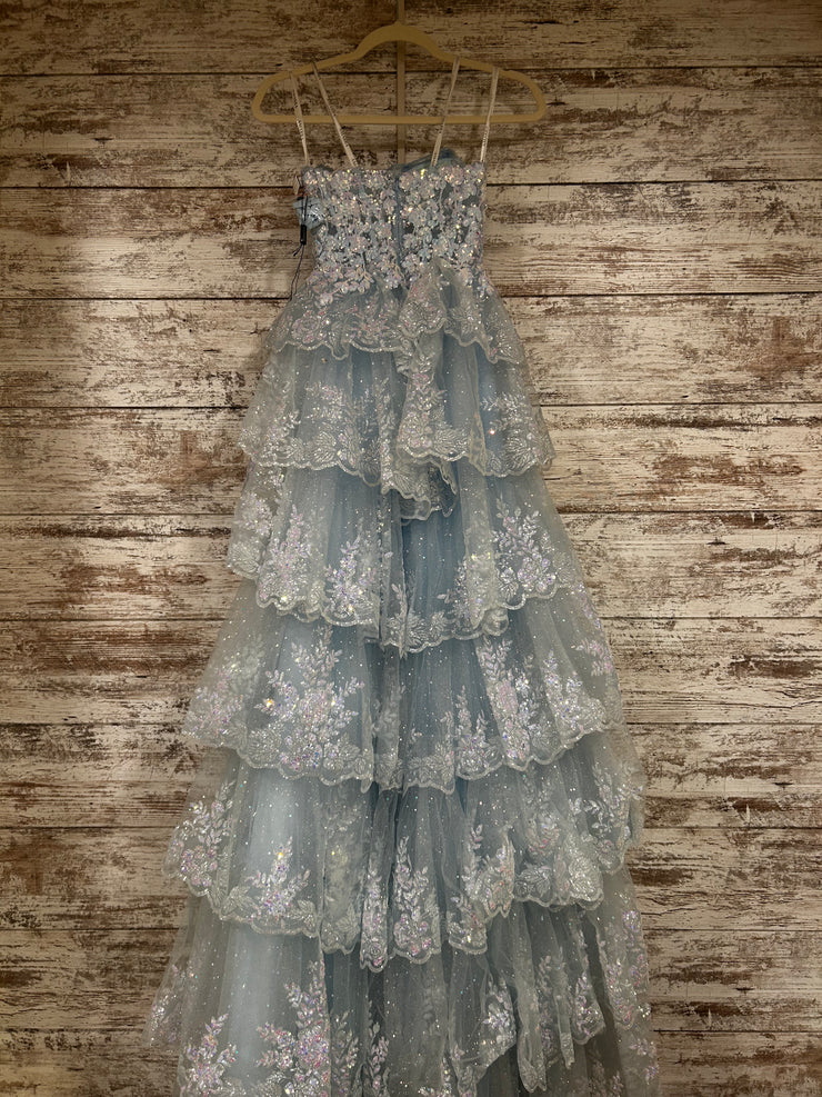 BLUE SPARKLY LAYERED A LINE