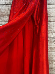 RED SPARKLY A LINE GOWN