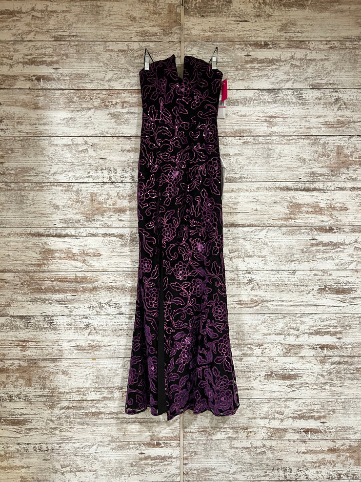 PURPLE/BLACK LONG DRESS (NEW)