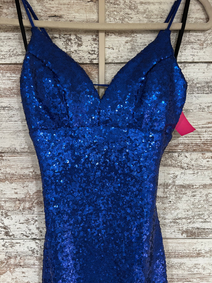 ROYAL BLUE SPARKLY LONG DRESS