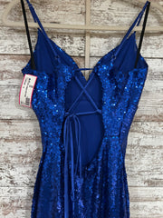 ROYAL BLUE SPARKLY LONG DRESS