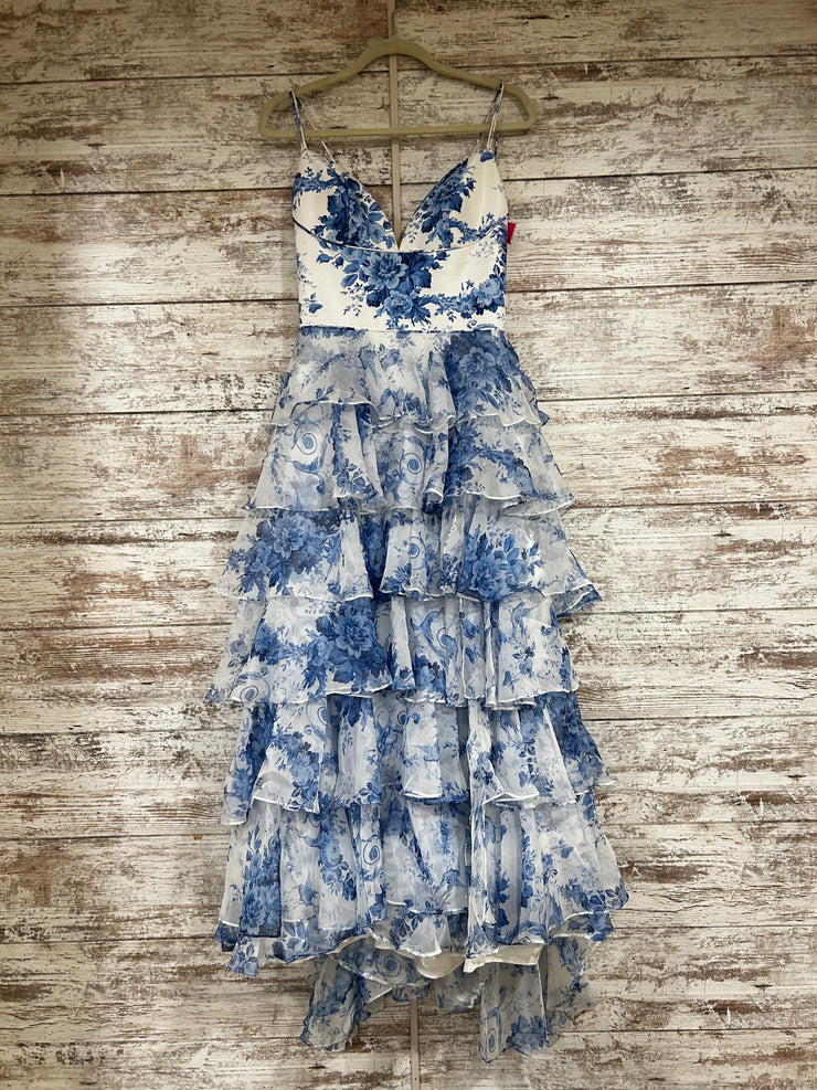 BLUE/WHITE FLORAL A LINE $600