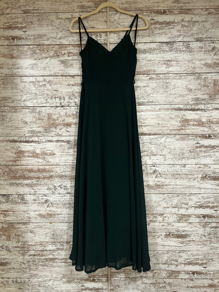 GREEN/GOLD LONG EVENING GOWN