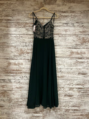 GREEN/GOLD LONG EVENING GOWN