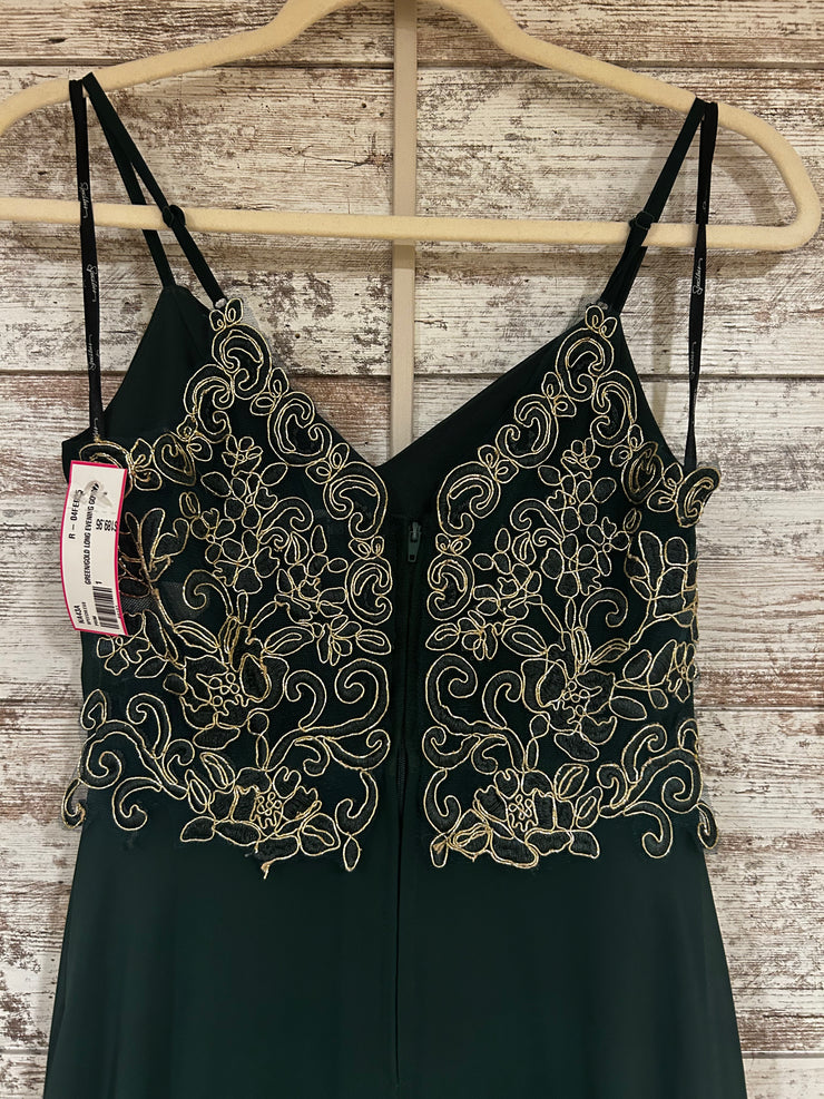 GREEN/GOLD LONG EVENING GOWN