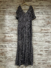GRAY SPARKLY LONG EVENING GOWN