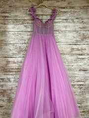 LAVENDER SPARKLY A LINE GOWN