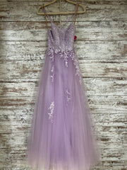 LAVENDER/FLORAL A LINE GOWN