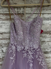 LAVENDER/FLORAL A LINE GOWN