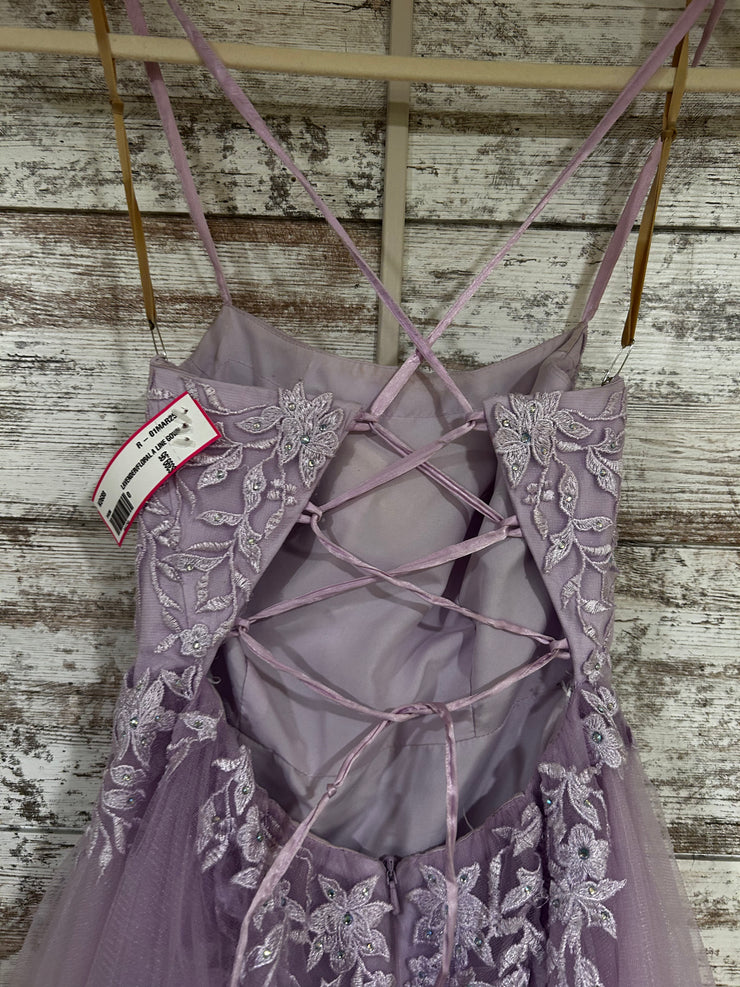 LAVENDER/FLORAL A LINE GOWN