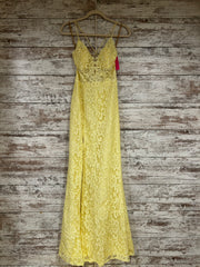 YELLOW/LACE LONG DRESS (NEW)