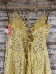 YELLOW/LACE LONG DRESS (NEW)