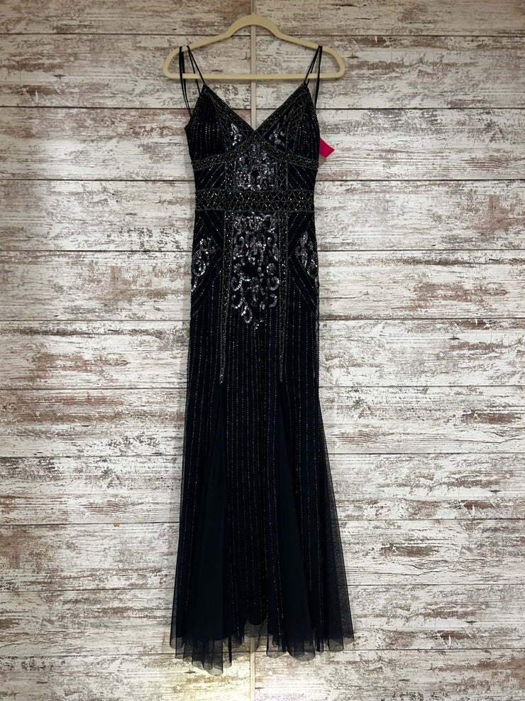 NAVY/SILVER SPARKLY LONG DRESS