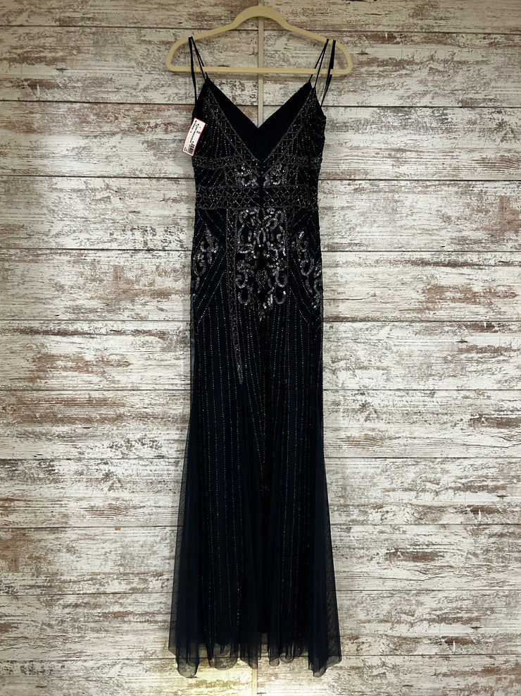 NAVY/SILVER SPARKLY LONG DRESS