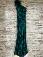 GREEN SPARKLY LONG DRESS