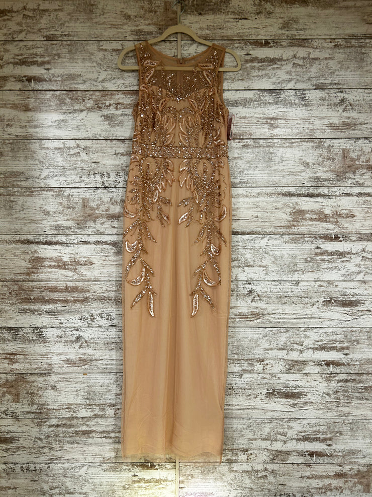 PEACH/GOLD SPARKLY LONG DRESS