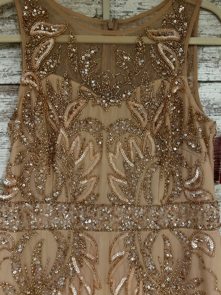 PEACH/GOLD SPARKLY LONG DRESS