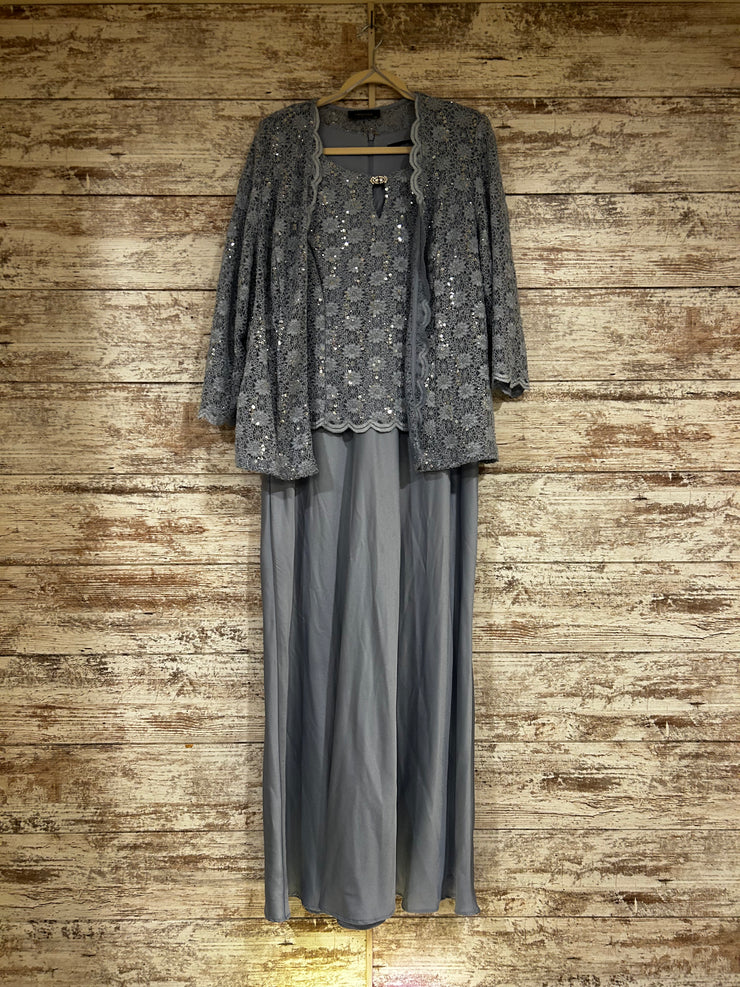 BLUE 2 PC. LONG DRESS SET