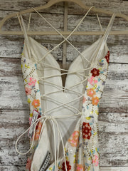 WHITE/FLORAL MERMAID GOWN