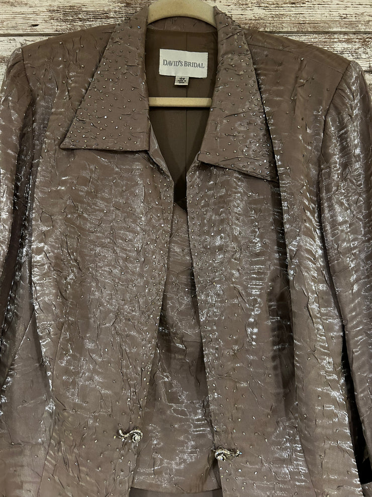 TAN 2 PC. LONG DRESS SET