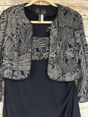NAVY/SILVER 2 PC. LONG DRESS