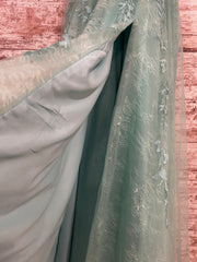 GREEN/LACE A LINE GOWN (NEW)