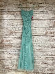 GREEN/LACE LONG DRESS