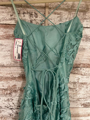 GREEN/LACE LONG DRESS