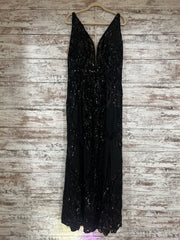 BLACK SPARKLY LONG DRESS