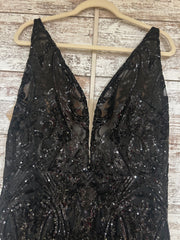 BLACK SPARKLY LONG DRESS