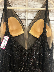 BLACK SPARKLY LONG DRESS