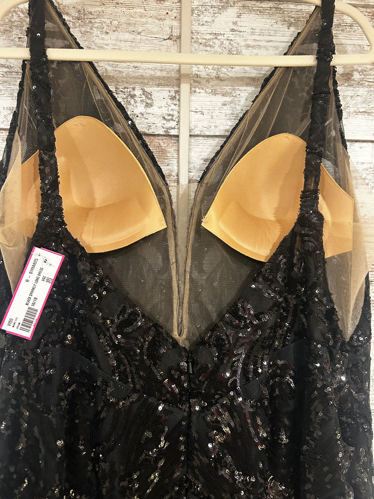 BLACK SPARKLY LONG DRESS