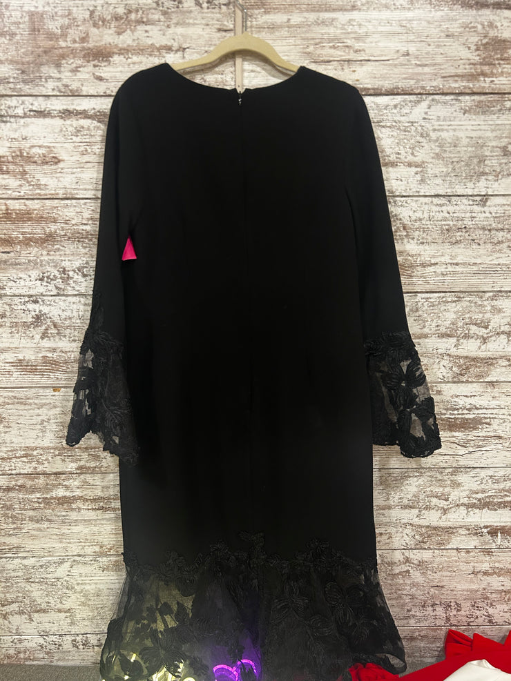 BLACK/FLORAL MIDI DRESS $590