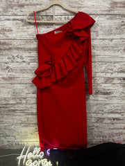 RED MIDI DRESS - RETAIL $695