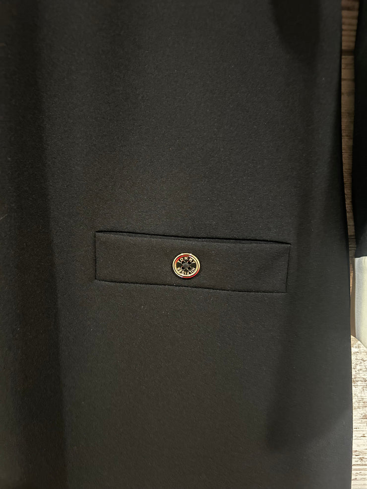 BLACK/WHITE MIDI DRESS $249