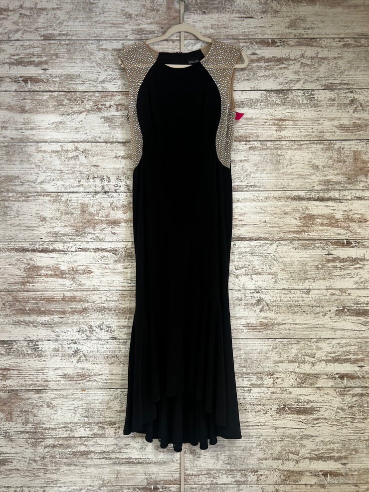BLACK/TAN LONG EVENING GOWN