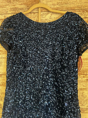 BLUE SEQUIN LONG EVENING GOWN