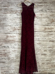 BURGUNDY FLORAL LONG DRESS