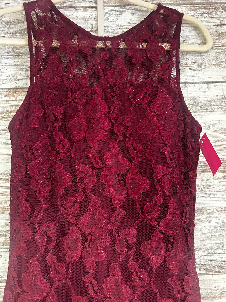BURGUNDY FLORAL LONG DRESS