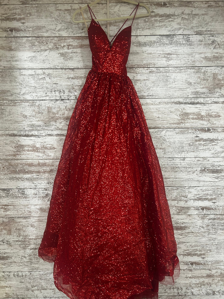 RED SPARKLY A LINE GOWN (NEW)
