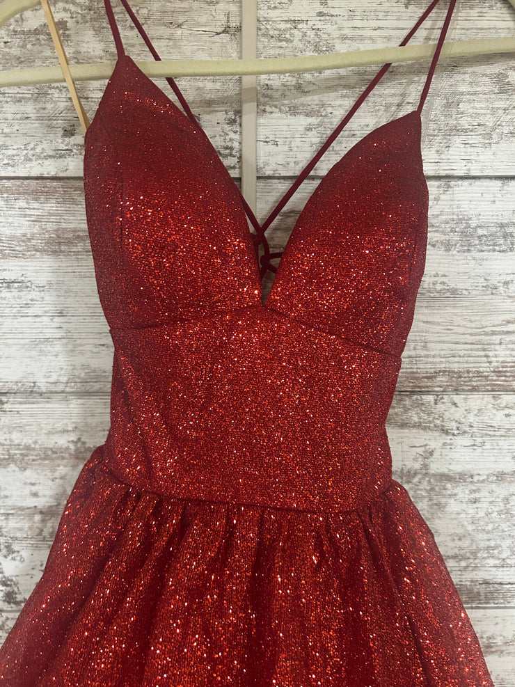 RED SPARKLY A LINE GOWN (NEW)