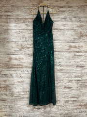 GREEN SPARKLY LONG EVENING GOW