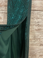 GREEN SPARKLY LONG EVENING GOW