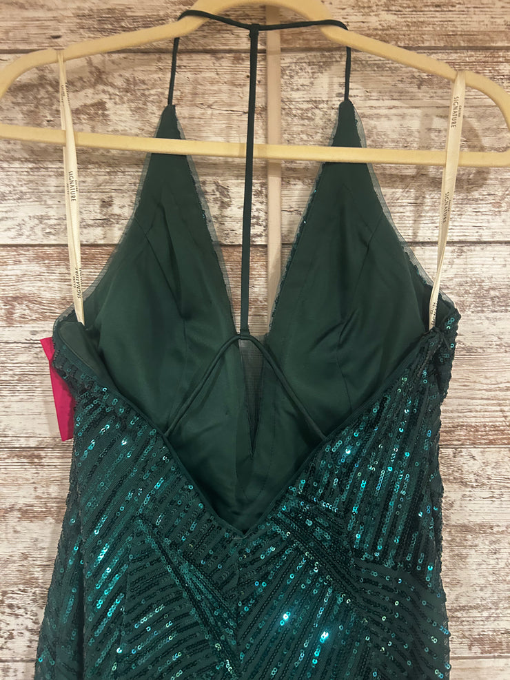 GREEN SPARKLY LONG EVENING GOW