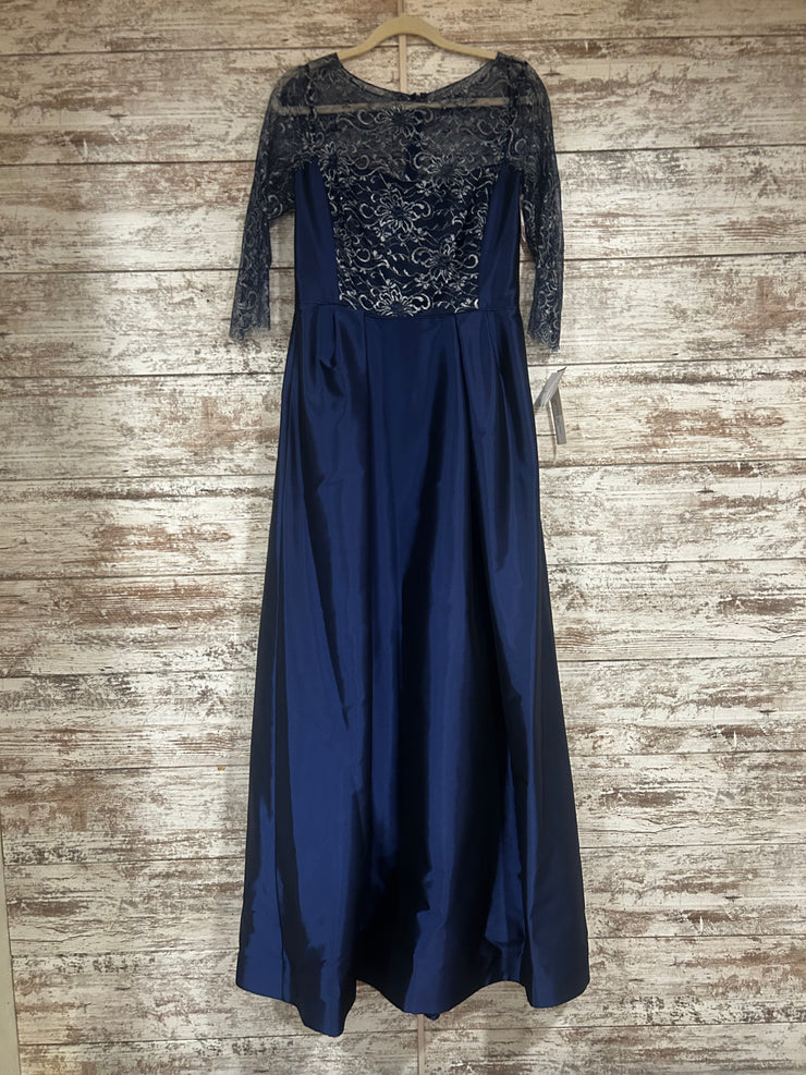 NAVY/FLORAL A LINE GOWN (NEW)