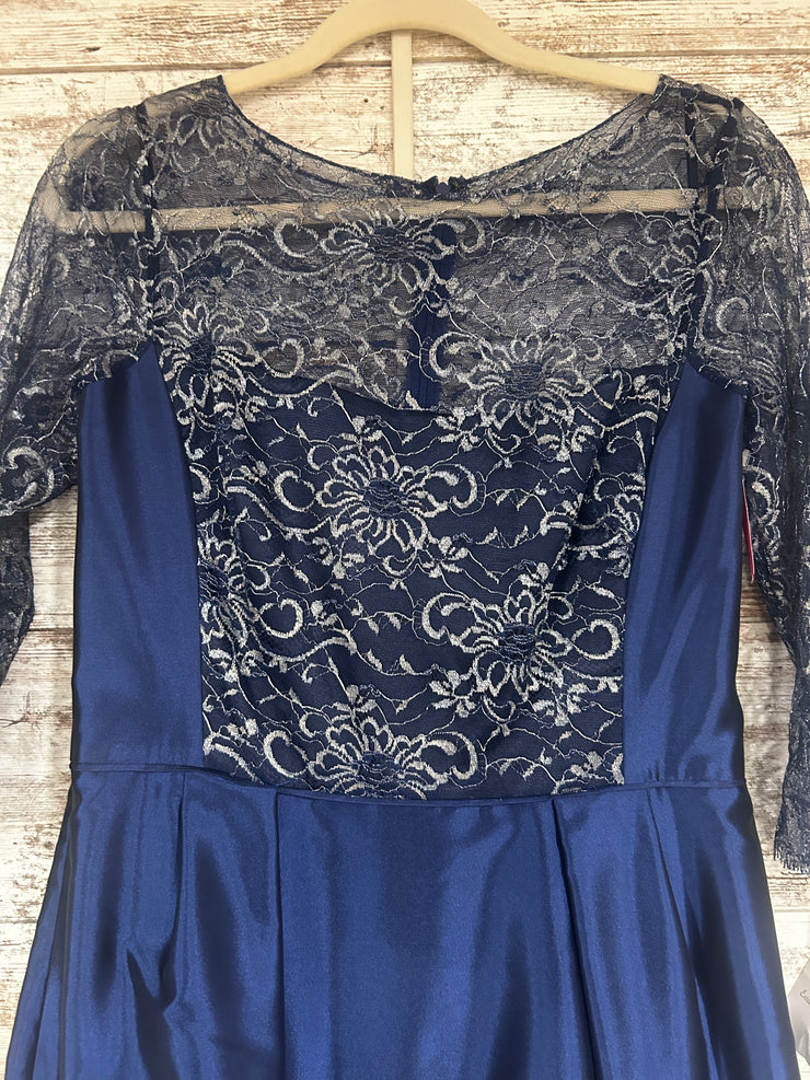 NAVY/FLORAL A LINE GOWN (NEW)
