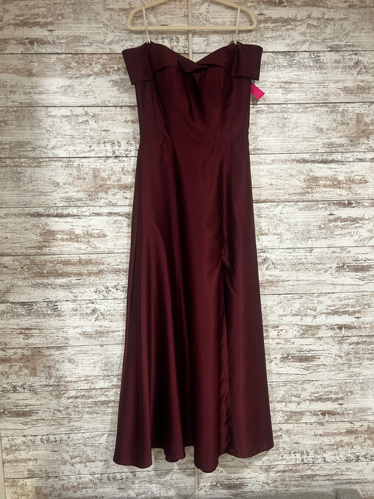 BURGUNDY A LINE GOWN
