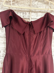 BURGUNDY A LINE GOWN